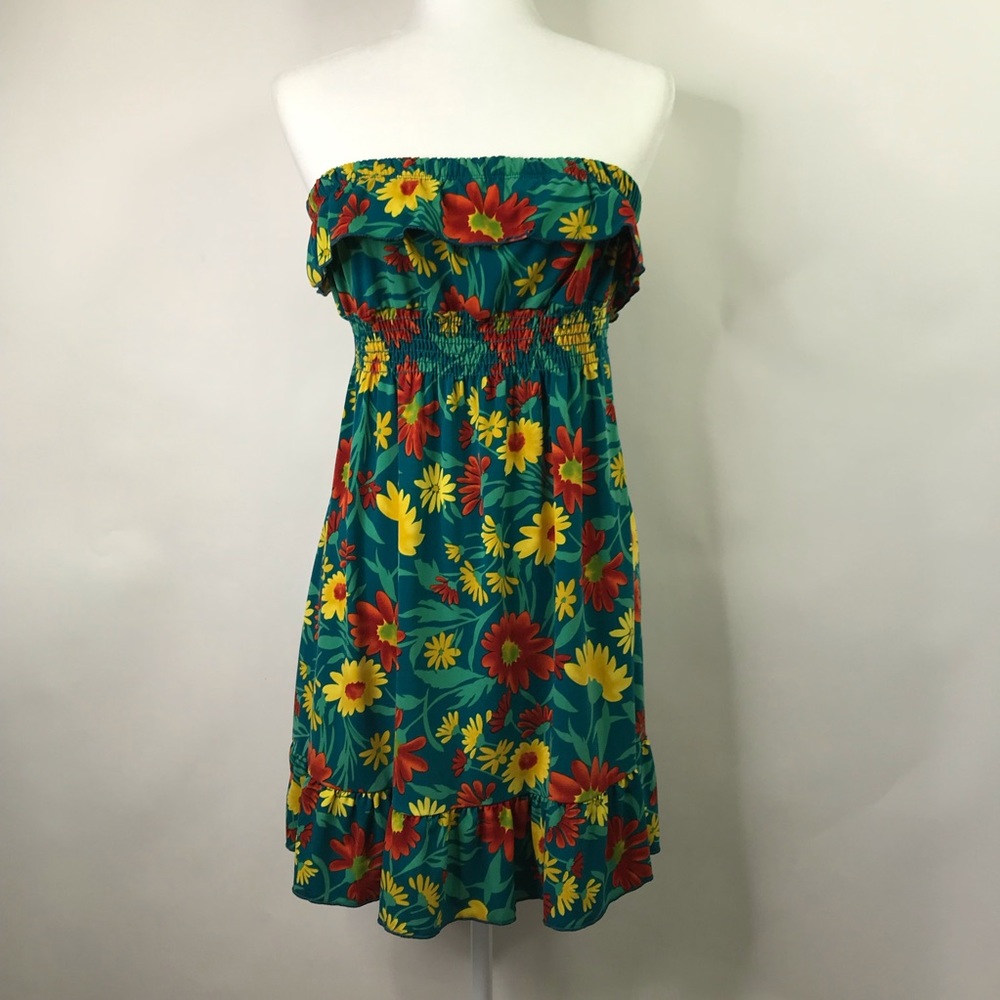 MINE STRAPLESS RUFFLE MINI DRESS